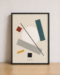Abstract geometric art in minimalist setting