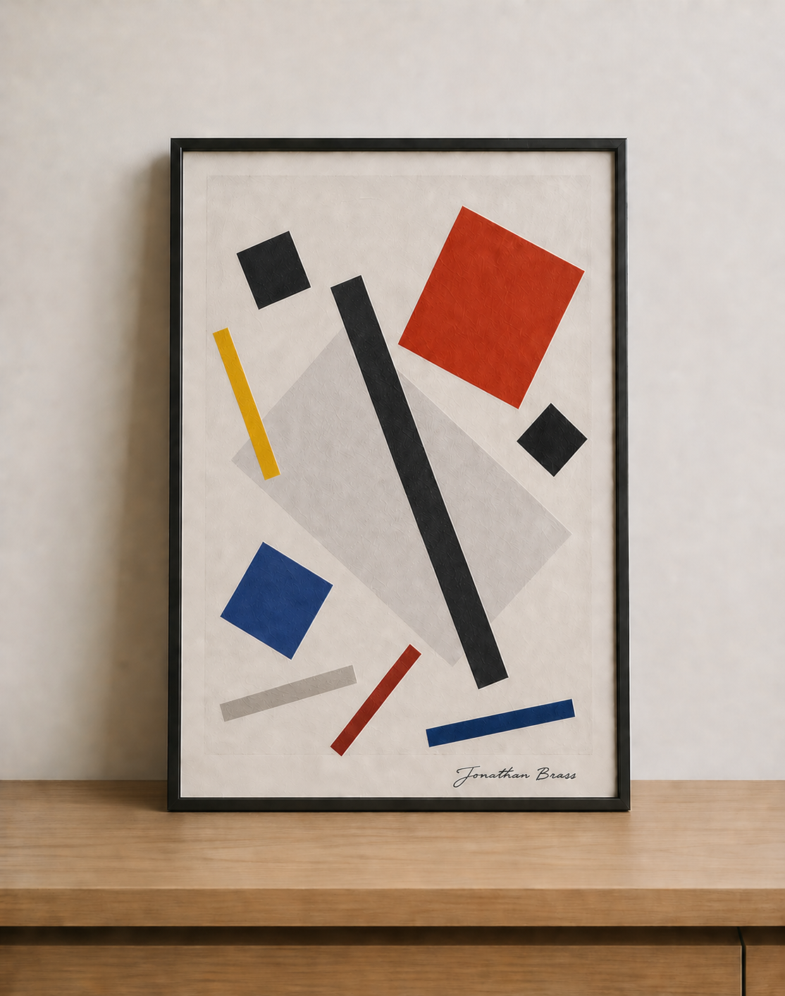 Abstract geometric composition on display