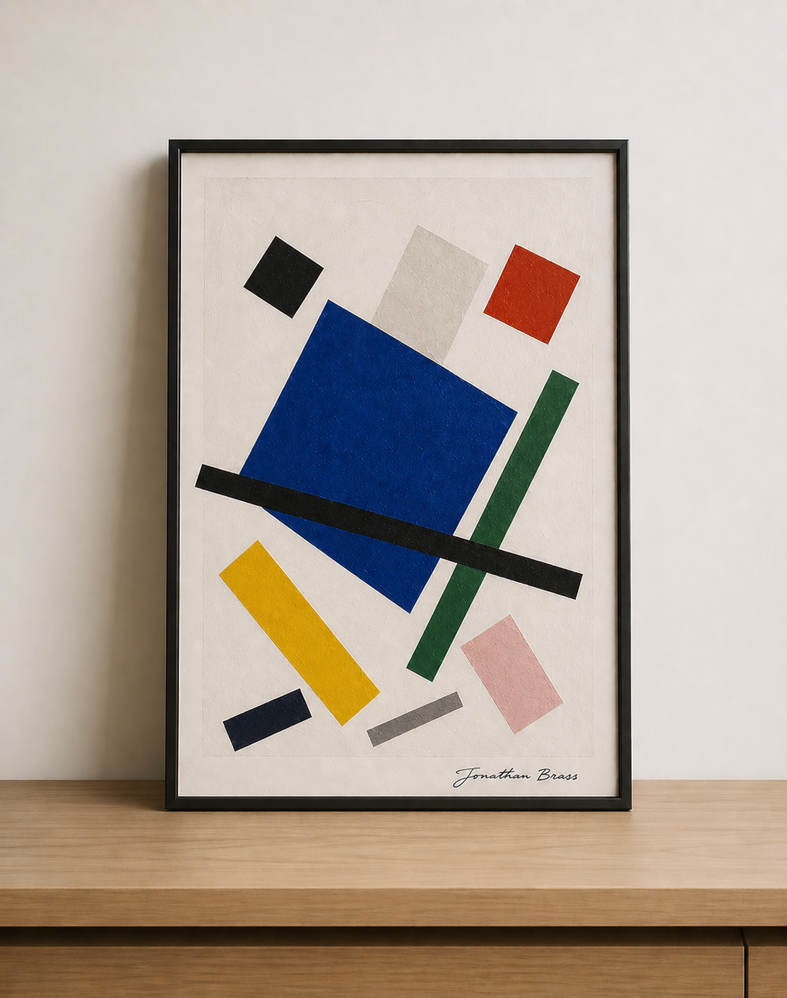 Abstract geometry on minimalist backdrop