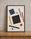 Abstract geometry on wooden display