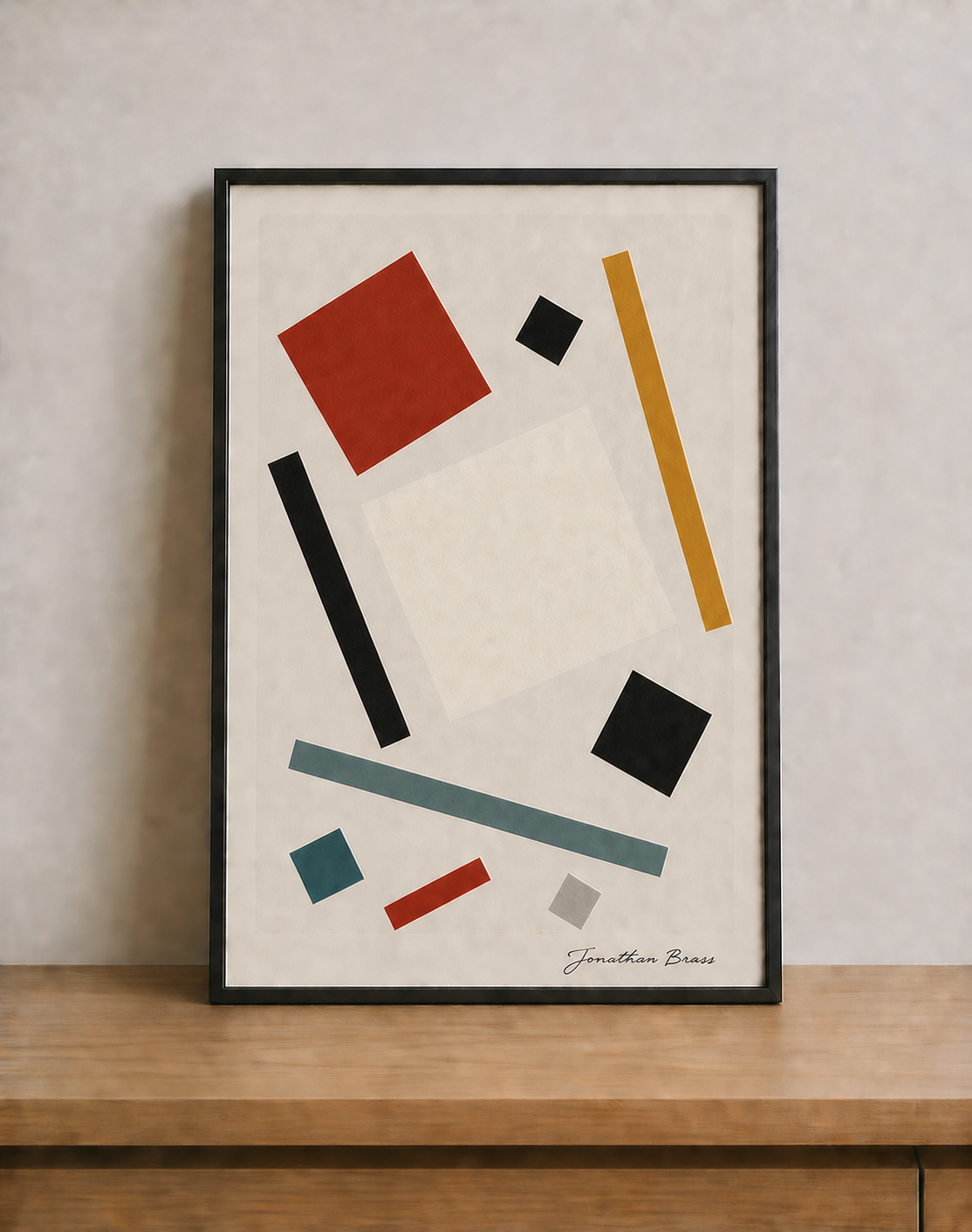 Geometric abstraction in neutral tones