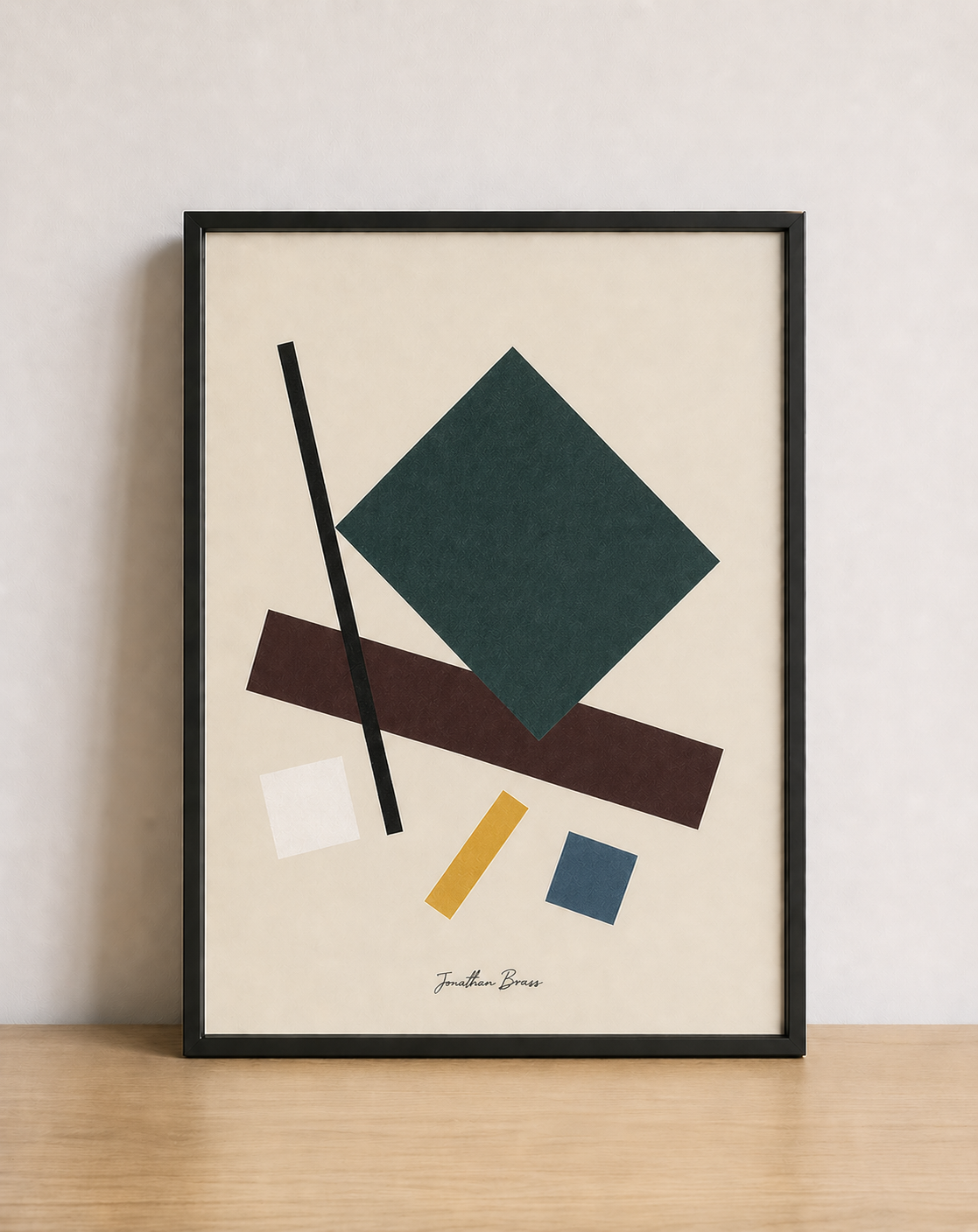 Minimalist geometric abstract art display