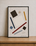 Minimalist geometric art in modern interior