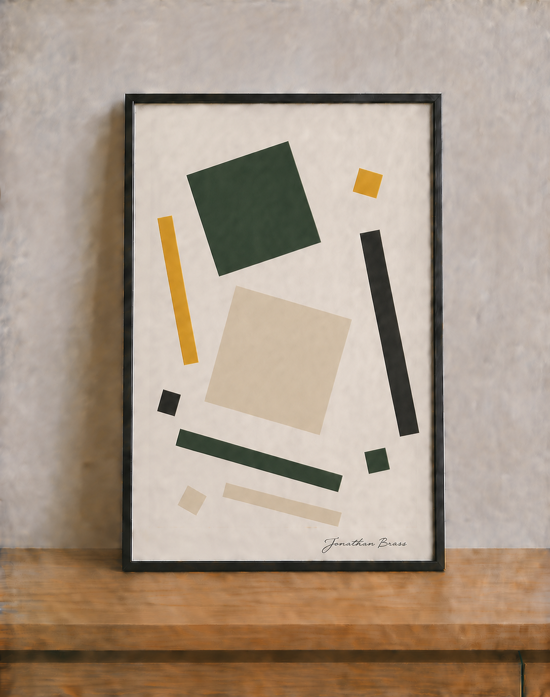 Minimalist geometric art on tabletop (2)