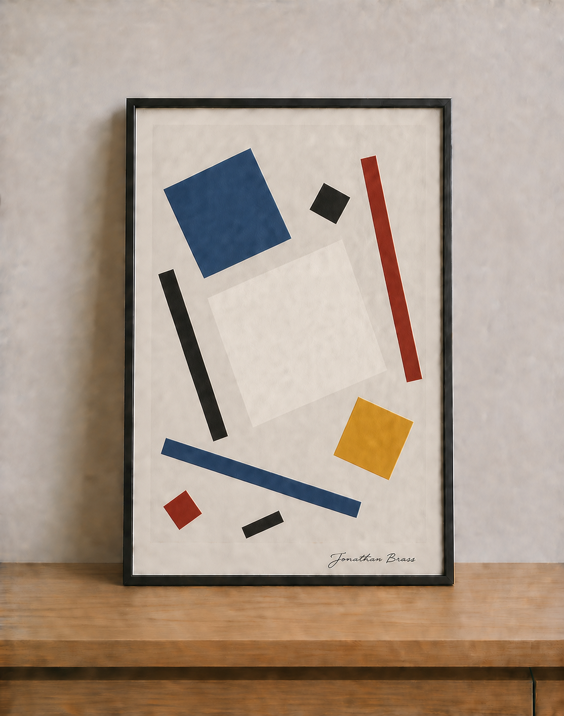 Modern geometric art on tabletop