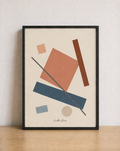 Modern minimalist abstract art display