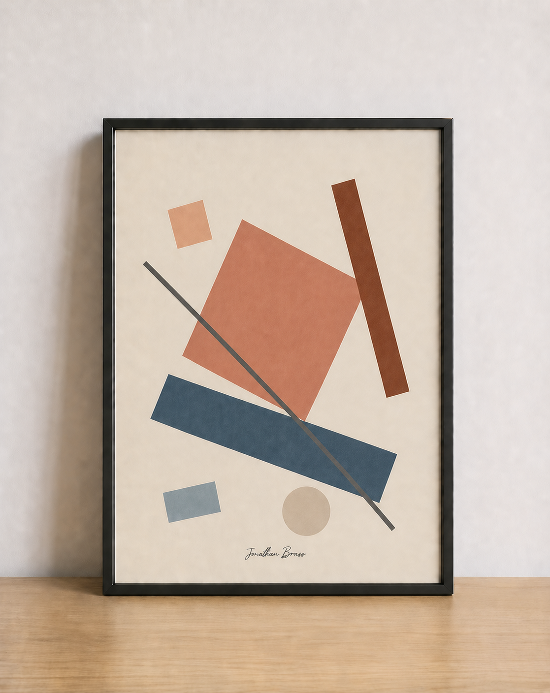 Modern minimalist abstract art display
